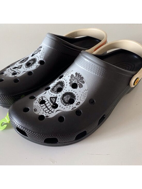 Crocs‎ Day Of The Dead Classic Clogs Skull 212109-0C4 Dia De Muertos Men’s Sz 13 main image 5